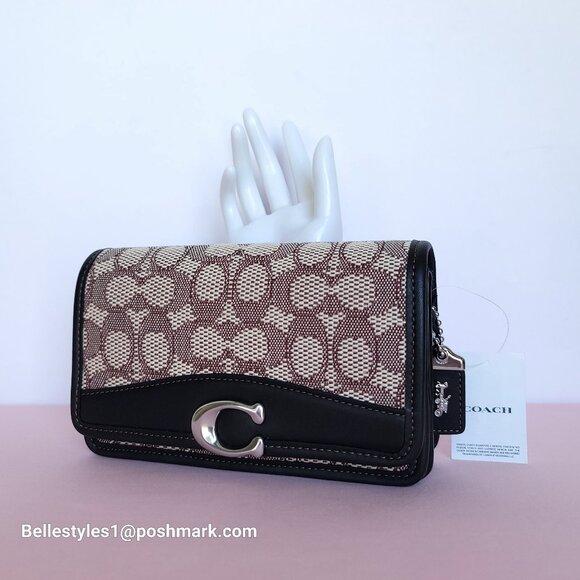 COACH Bandit Signature Jacquard & Glovetanned Leather BELT Bag-Cocoa Black⭐ - Picture 5 of 16